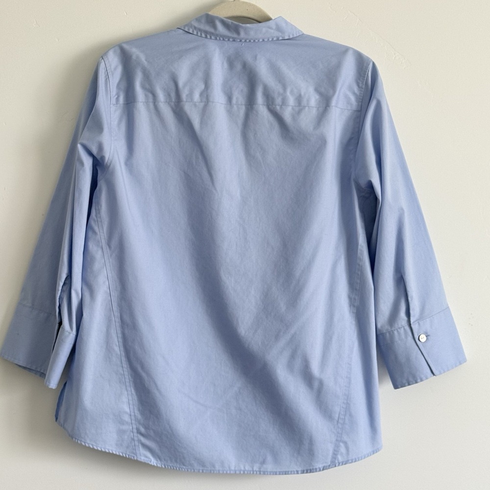 Foxcroft Button Down Shirt L No Iron Normcore New England Office Clean Girl - Picture 9 of 9